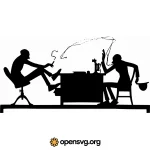 Two Smokers Character Silhouette Svg vector