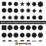 Silhouette Geometric Shapes Set Svg vector