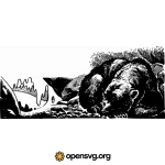 Comic Sleeping Bear, Bear Animal Svg vector