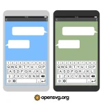 Smartphone Qwerty Ui Ux Messaging App Svg vector