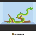 Snake In Exhibition Glass Box Svg vector