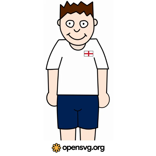 English Jersey Football Player, Cartoon Character