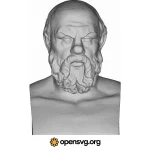 Ancient Socrates 3d Bust Statue Svg vector