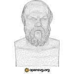 Socrates Bust, 3d Statue, Famous Character Svg vector