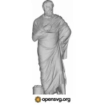 Greek Sophocles 3d Statue, Famous Character Svg vector