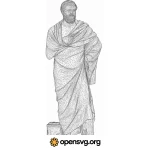 Sophocles Greek Statue 3d Wireframe Svg vector