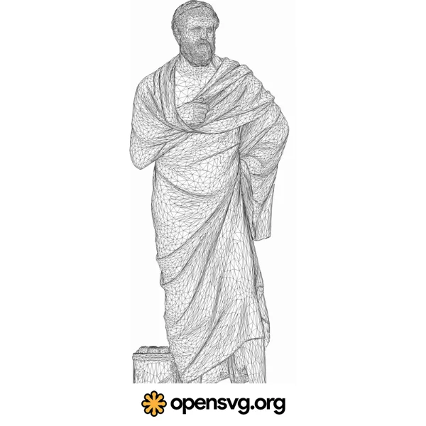 Sophocles Greek Statue 3d Wireframe