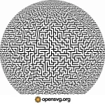 Circle Spherical Maze Shape Svg vector