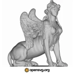 European Sphinx Character, 3d Statue Svg vector
