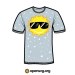 T Shirt With Smiley Sun Icon Svg vector