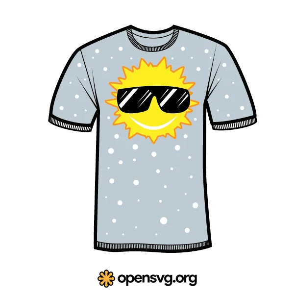T Shirt With Smiley Sun Icon