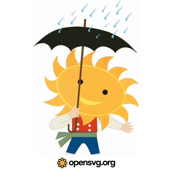 Sun Character With An Umbrella