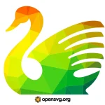 Swan Colorful Triangle Silhouette Svg vector
