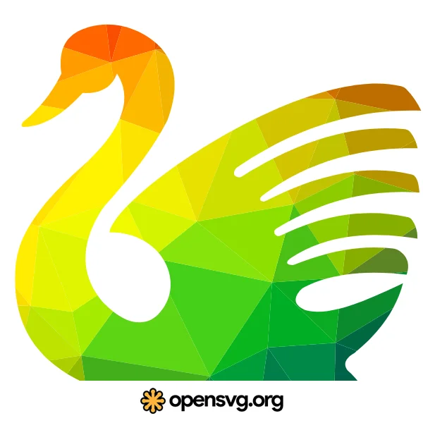 Swan Colorful Triangle Silhouette