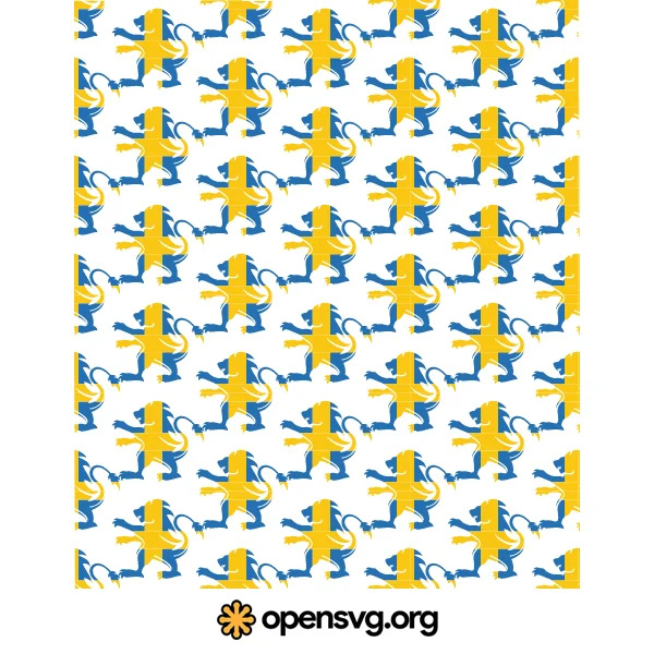 Swedish Symbol Logo Seamless Pattern Background