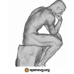The Thinker Greek Statue Character Svg vector