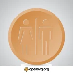 Toilet Sign Man Woman Circle Icon Svg vector