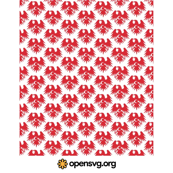 Turkey Crest Logo Seamless Pattern Background