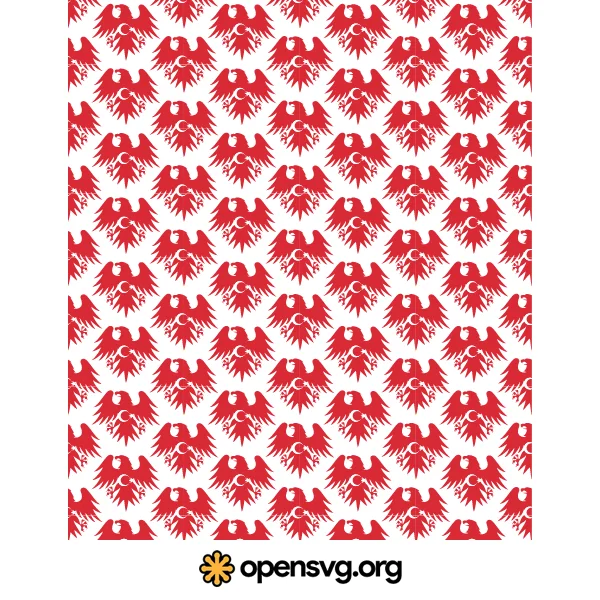 Turkish Crest Patriotic Seamless Pattern