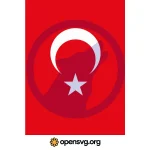Vertical Turkish Flag Svg vector