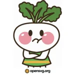 Cartoon Vegetable Head, Cartoon Character, Food Icon Svg vector
