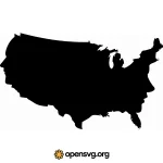 America Silhouette Map Svg vector