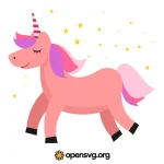 Pink Unicorn Horse Animal Svg vector