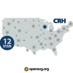 Usa Map Dotted Links 12visn Svg vector