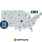 Usa Map Dotted Links 15visn Svg vector