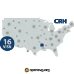 Usa Map Dotted Links 16visn Svg vector