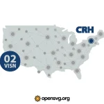 Usa Map Dotted Links 2visn Svg vector