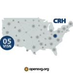 Usa Map Dotted Links 5visn Svg vector