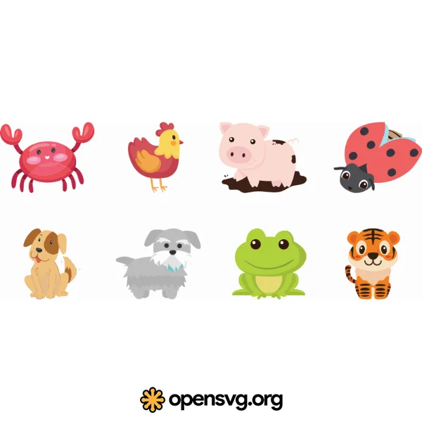 Various Cute Cartoon Animal Set