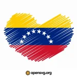 Venezuelan Flag In Heart Shape Svg vector