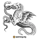Dragon Eats Snake Illustration Svg vector