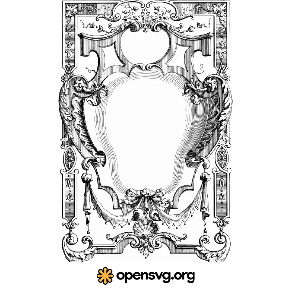 Decorative Frame Ornament With Intricate Floral