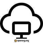 Pc Cloud Icon Svg vector