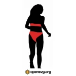 Silhouette Woman In Bikini Svg vector