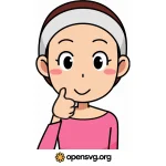 Anime Woman With Thumbs Up, Girl Character Svg vector