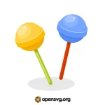 Lollipop Icon In Yellow Blue Svg vector