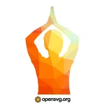 Yoga Man Pose Colorful Triangle Silhouette Svg vector