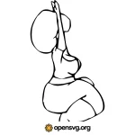Yoga Woman Character Outlined Svg vector