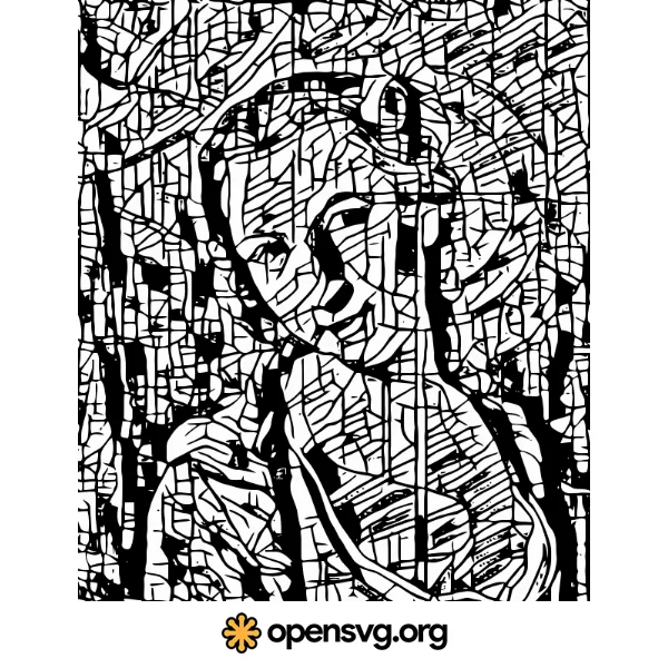 Young Woman In Mosaic Art